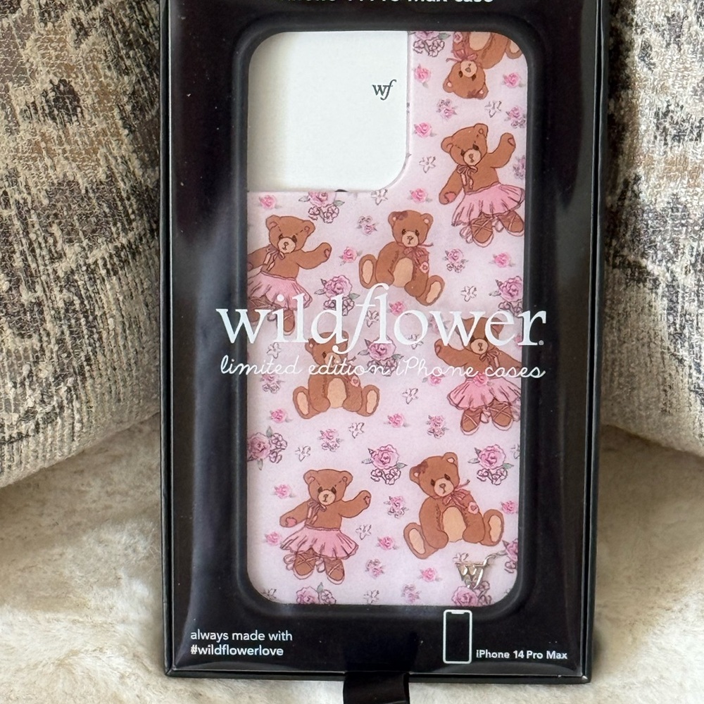 🌷Wildflower Pink Bear-y Ballet iPhone 14 Pro Max Pink Phone Case - Picture 2 of 9